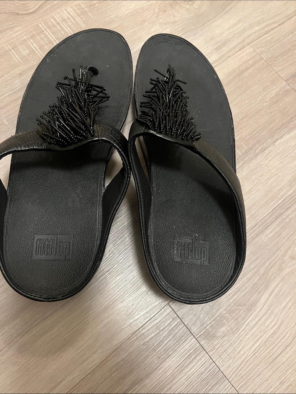 FitFlop Cha Cha Beaded Fringe Thong Sandals 11 summer boho vacay travel walking - Picture 4 of 9